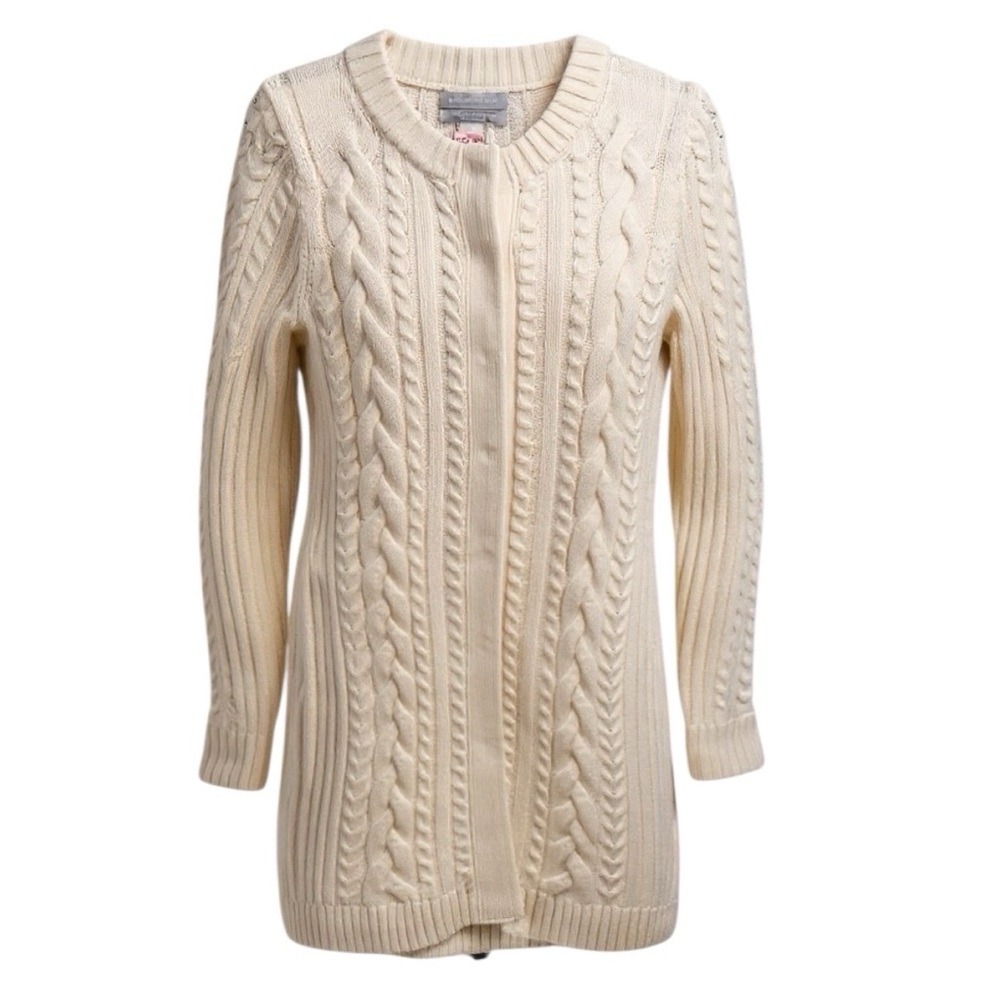Banana Republic Ivory Long Cable Knit Cardigan Size SP